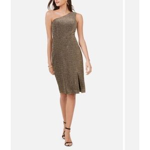Vince Camuto Gold one shoulder dress